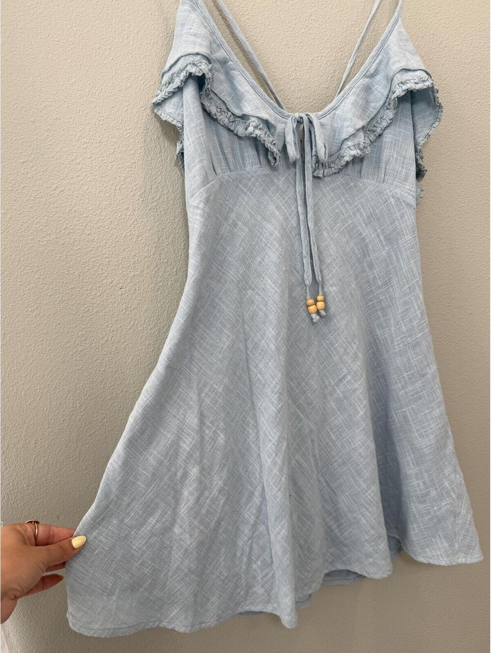 Free People Love Forever Mini Dress In Hot Spring Blue - Women's XL NWOT - Picture 3 of 7